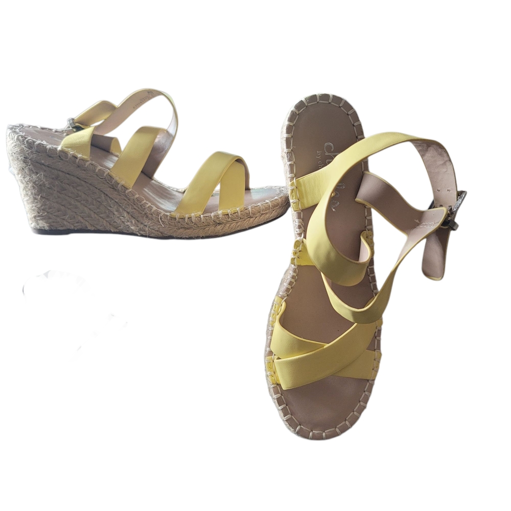 Charles David Charles Super Cute Yellow Wedge Espadrilles Sandals Size 6